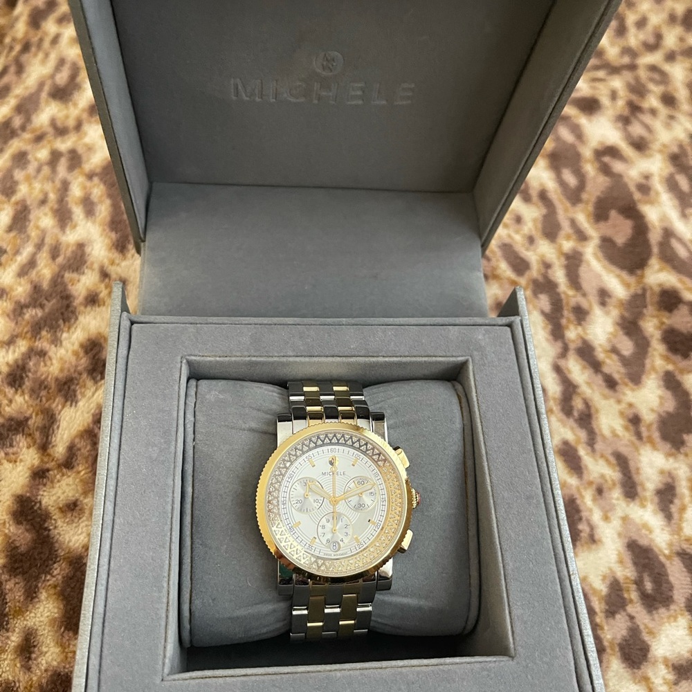 Michelle Sport Sail High Shine Diamond watch two tone  sapphire crystal.  .